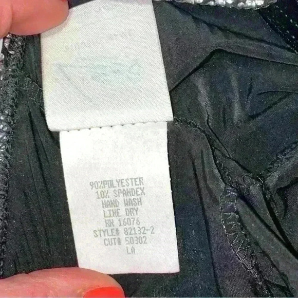 Dance Lyrical Jazz Tap Costume Size Large Adult Silver and Black - Picture 6 of 11